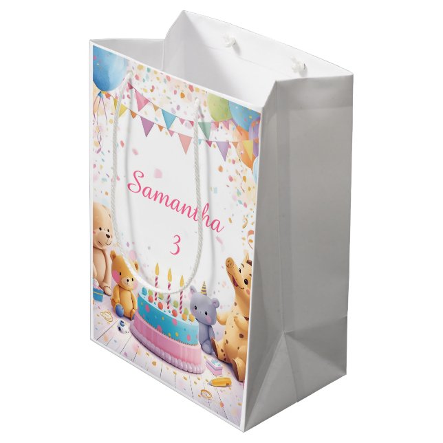 Personalized Retro Gift Bag Medium | Kids Birthday (Back Angled)