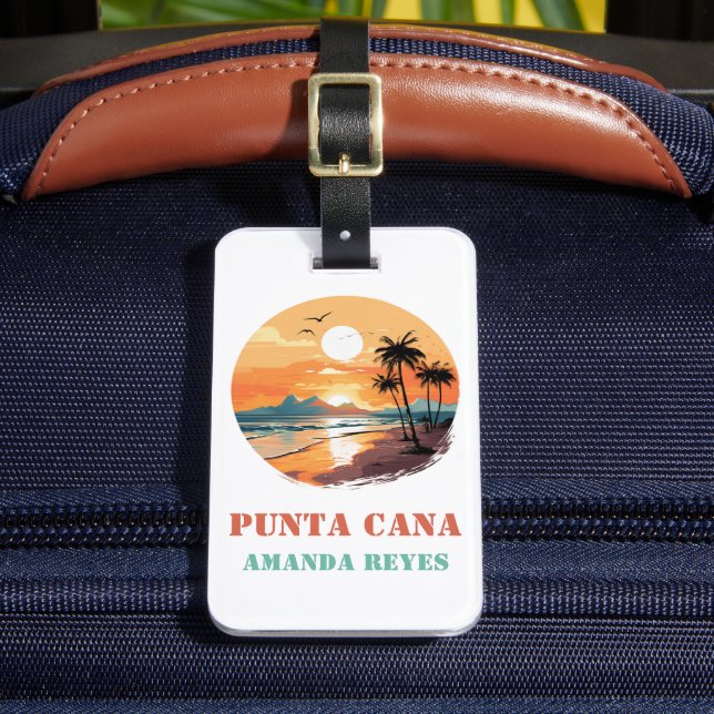 Personalized Retro Punta Cana Luggage Tag (Front Insitu 2)