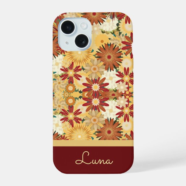 Personalized Retro Warm Floral Pattern Phone Case (Back)