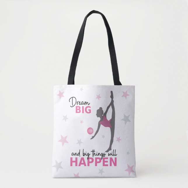 Personalized Rhythmic Gymnast Dream Big Tote Bag (Front)