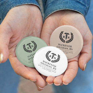 Personalized RN Nursing School Graduation Elegant 6 Cm Round Badge