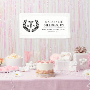 Personalized RN Nursing School Graduation Elegant Banner