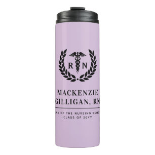 Personalized RN Nursing School Graduation Elegant Thermal Tumbler
