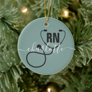 Personalized RN Registered Nurse Graduation Ceramic Tree Decoration