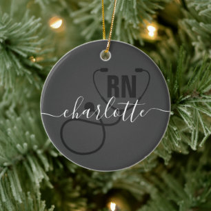 Personalized RN Registered Nurse Graduation  Ceramic Tree Decoration