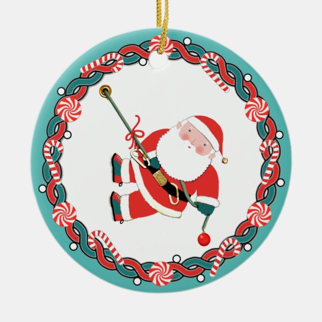 Personalized Rock Climbing Holiday Gift Ceramic Tree Decoration (Front)