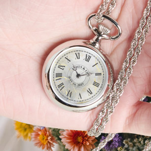 Personalized Roman Numeral Necklace Watch for Her 