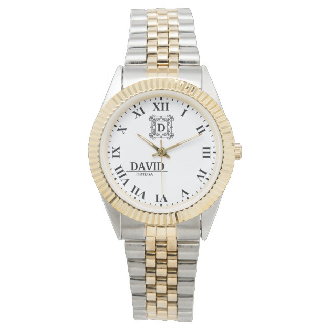 Personalized  Roman NumeralCustom Engraved Name Ti Watch (Front)