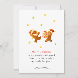 Personalized Romantic Boyfriend Christmas Card