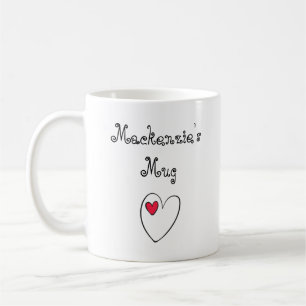 Personalized Romantic Heart Coffee Mug