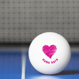 PERSONALIZED ROMANTIC HEART PING PONG BALL