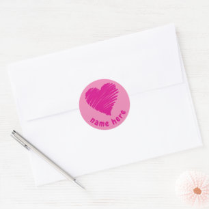 PERSONALIZED ROMANTIC LOVE IS LIKE A ROSE PHONE RI CLASSIC ROUND STICKER