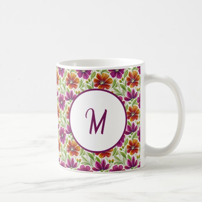 Personalized Romantic Spring Girly Flowers  Coffee Mug (Right)
