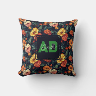 Personalized Rose Floral Birthday Party Cushion
