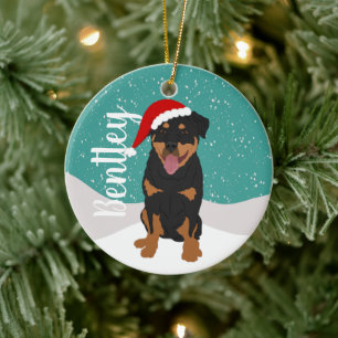 Personalized Rottweiler Ceramic Ornament