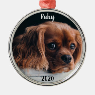 Personalized Ruby Cavalier King Charles Spaniel Metal Tree Decoration