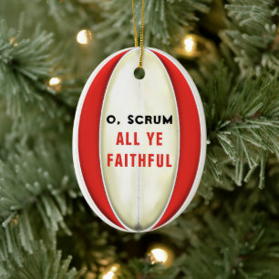 Personalized Rugby Collectible 2024 Ceramic Tree Decoration