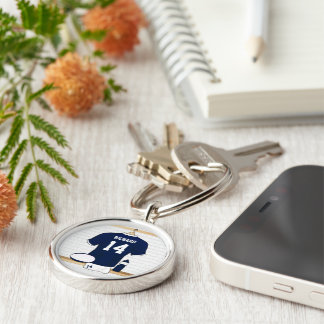 Personalized Rugby Jersey in locker room Key Ring