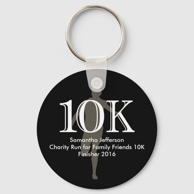 Personalized Runner 10k Cross-Country Keepsake Key Ring (Front)