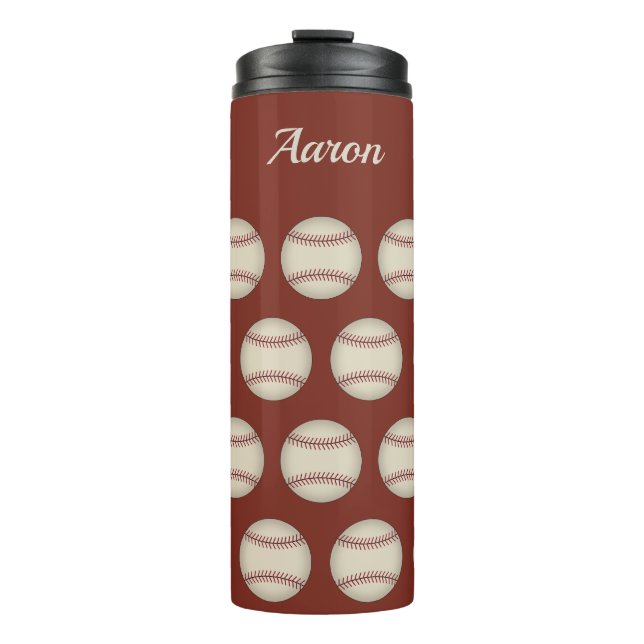 Personalized Rust Baseball Thermal Tumbler Gift (Front)