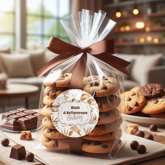 Personalized Rustic Baking Business Classic Round Sticker (Creator Uploaded)