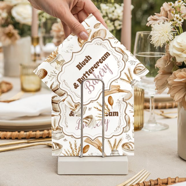 Personalized Rustic Baking Business Napkin (Creator Uploaded)