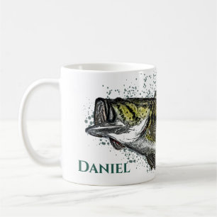 Personalized Rustic Bass Fish  Coffee Mug