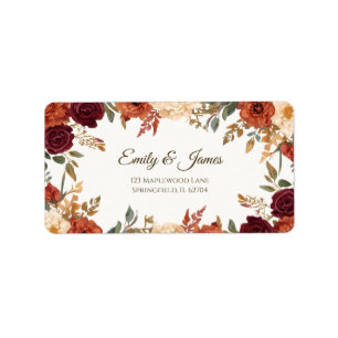 Personalized Rustic Fall Wedding Return Address Label