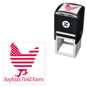 Personalized Rustic Farm Fresh Name Chicken egg Self-inking Stamp