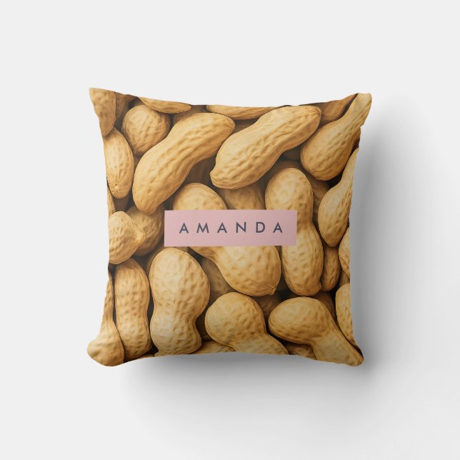 Personalized Rustic Peanut Snack Design Cushion (Front)