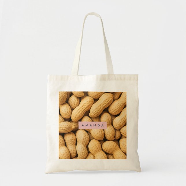 Personalized Rustic Peanut Snack Design Tote Bag (Front)