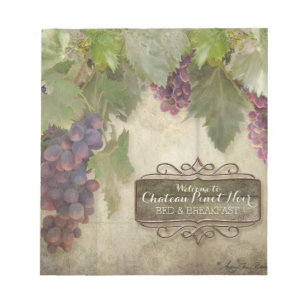 Personalized Rustic Vineyard Winery Fall Wine Sign Notepad