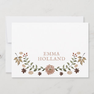 Personalized Rustic Woodland Botanical Note Cards