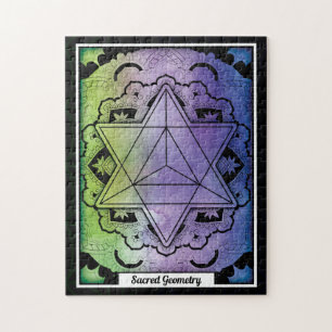 Personalized Sacred Geometry Tetrahedron Jigsaw Puzzle