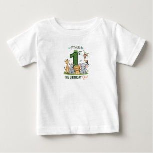 Personalized Safari 1st Birthday Girl T-Shirt