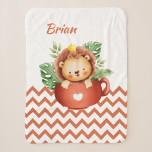 Personalized Safari Animals in a Cup Baby Blanket