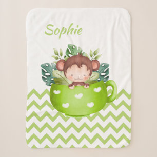 Personalized Safari Animals in a Cup Baby Blanket