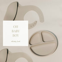 Personalized Sage Green Baby Boy Shower