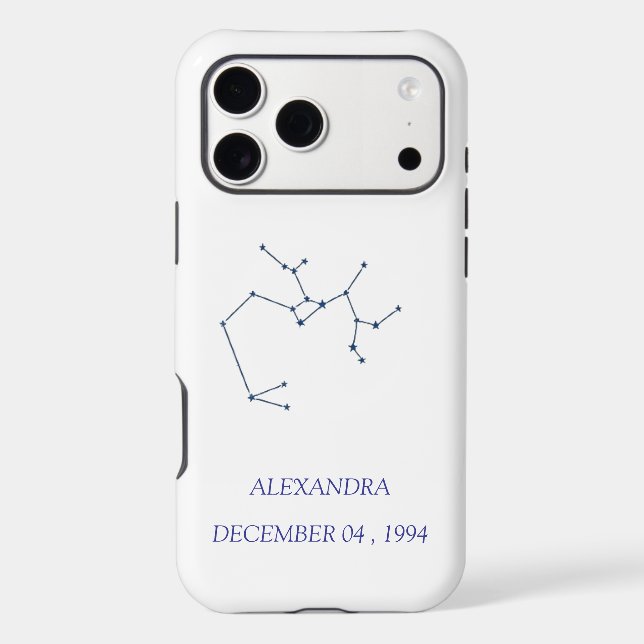 Personalized Sagittarius Constellation iPhone Case (Back)