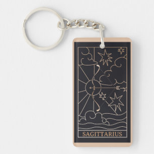 Personalized Sagittarius Zodiac Sign Abstract Art  Key Ring