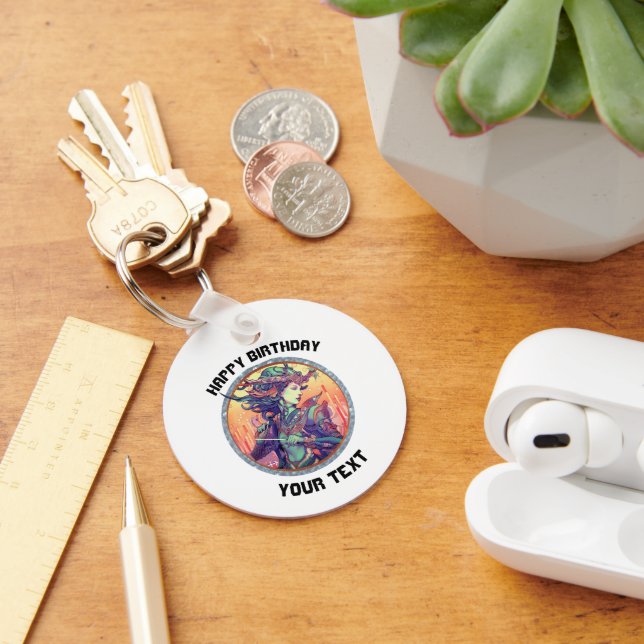 PERSONALIZED Sagittarius ZODIAC SIGN  Key Ring (Desk)