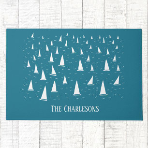 Personalized Sailing Boat Nautical Doormat