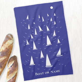 Personalized Sailing Boat Nautical Tea Towel