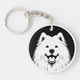 Personalized Samoyed Pop Art Super Cute Key Ring