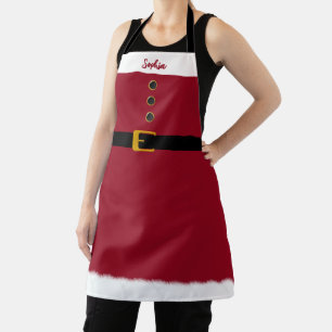Personalized Santa Apron-Christmas-Red- Apron