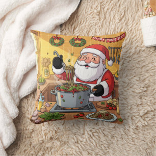 Personalized Santa Chef Pasta Night Cushion