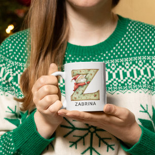 Personalized Santa Christmas Monogram Initial Z Coffee Mug