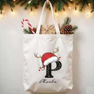 Personalized Santa Claus Monogram Tote Bag for Him
