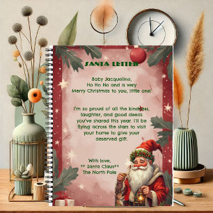 Personalized Santa Claus North Pole Reindeer Red  Notebook