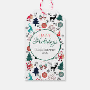 Personalized Santa Claus Reindeer Pine Trees  Gift Tags